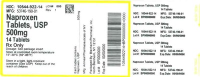 Label 500mg 14ct (Label Naproxen Tabs 500mg Bpi(10544 922 14) Amneal(53746 190 01) Rev1)